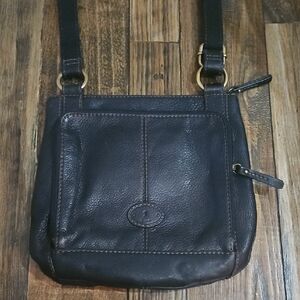 Fossil Women's Black Buttery Soft Quality‎ Leather Crossbody Bag.